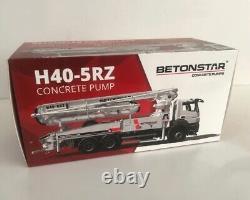 1/50 Scale BETONSTAR H40-5RZ Concrete Pump Truck Diecast car Model Toy Gift