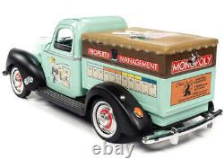 118 Monopoly Man with1940 Ford Pickup Truck - Light Green - Auto World