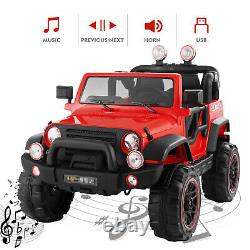 12V Electric Battery Kids Ride on Car Truck Toys LED USB MP3 With RC + Cover Red