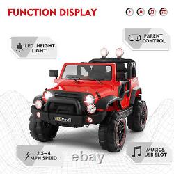 12V Electric Battery Kids Ride on Car Truck Toys LED USB MP3 With RC + Cover Red