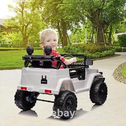 12V Kids Ride On Car 2 Seaters Electric Vehicle Toy Truck Jeep with RC MP3 White
