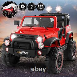 12V Red Electric Kids Ride on Car Truck Toy 3Speeds MP3 LED Remote Control+Cover