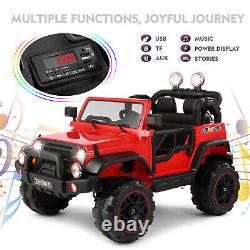 12V Red Electric Kids Ride on Car Truck Toy 3Speeds MP3 LED Remote Control+Cover