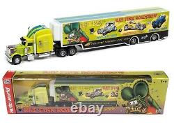 164 Auto World RAT FINK ROADSHOW Semi Truck Transporter Car Hauler NIB