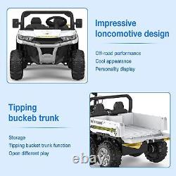 2 Seater 24V 4WD Ride on Dump Truck Car for Kids Electric UTV Toys with Dump Bed W