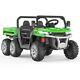 2 Seater Kids Ride On Dump Truck Car 24v 4wd Electric Utv Toys With Dump Bed Green