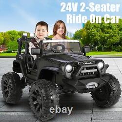 2 Seaters Ride on Car Electric Truck Toy 24V 9Ah Battery with Spring Suspension