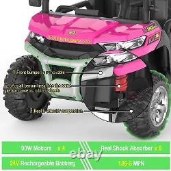 24V Battery Kids Ride On Car Off-Road UTV Truck Dump Bed 6 Wheel 2-Speed RC Gift