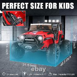 24V Electric Kids Ride On Car Truck Toy 2 Seaters withRemote Control for 3-8 Years