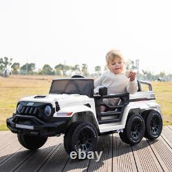 24V Kids Car 6WD Ride on Toy Power Wheels Truck withRemote Control Lockable Doors