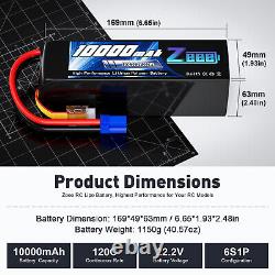 2PCS Zeee 6S LiPo Battery 10000mAh 22.2V 120C EC5 for RC Car Truck Desert Racer