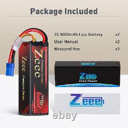 2x Zeee 11.4V 120C 9000mAh EC5 HV 3S LiPo Battery Hardcase for RC Car Truck Tank