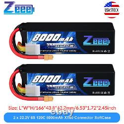 2x Zeee 6S LiPo Battery 8000mAh 22.2V 120C XT60 for RC Car Truck Desert Racer