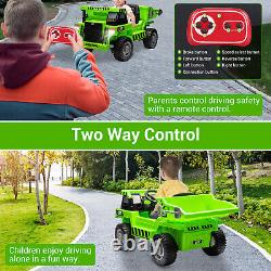 4WD Dump Truck Toy for Kids 6 Channel Remote Control Bulldozer Rc Cars with LED