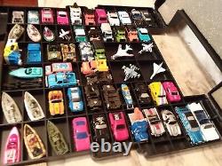 55 Vntg Micro Machines Lot Race Cars, Trucks, Boats, Airplanes, Limo in Case