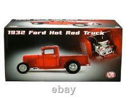 ACME 118 1932 Ford Hot Rod Pickup Truck Diecast Model Car Red A1804100