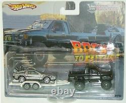 Back To The Future Delorean & Toyota Truck Custom Hot Wheels Team Transport withRR