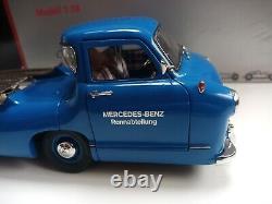 CMC 1/18 Scale Diecast M-036 Mercedes Benz 1954 Renntransporter blue truck