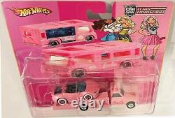 Custom Hot Wheels Team Transport Pink Barbie EXTRA Car on Ramp Tow Truck withRR
