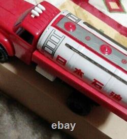 DAIYA ISUZU Tank Truck Nippon Petroleum Tin Toy Mini Car WithBOX F/S FEDEX