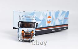 GB 164 Scania S730 Blue Enclosed Double Deck Truck Model Diecast Collect Car