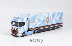 GB 164 Scania S730 Blue Enclosed Double Deck Truck Model Diecast Collect Car