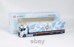 GB 164 Scania S730 Blue Enclosed Double Deck Truck Model Diecast Collect Car