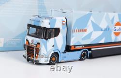 GB 164 Scania S730 Blue Enclosed Double Deck Truck Model Diecast Collect Car