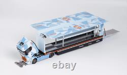 GB 164 Scania S730 Blue Enclosed Double Deck Truck Model Diecast Collect Car