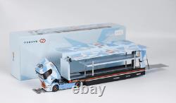 GB 164 Scania S730 Blue Enclosed Double Deck Truck Model Diecast Collect Car