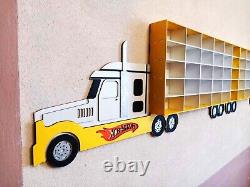 Hot Wheels Toy shelf storage Truck toy car shelf for 60 section Yellow