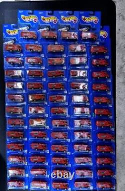 Huge Lot x64 1991 Hot Wheels ORANGE RECYCLING TRUCK Blue Card #143 all Blackwall