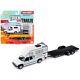 Johnny Lightning Truck And Trailer 2002 Chevy Silverado Withcamper & Car Trailer