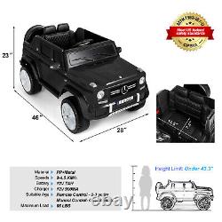 JOYLDIAS Black Electric 12V Battery Kids Ride On Car Truck Toy Gift withRemote, MP3