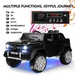 JOYLDIAS Black Electric 12V Battery Kids Ride On Car Truck Toy Gift withRemote, MP3