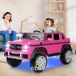 JOYLDIAS Pink Electric 12V Battery Kids Ride on Truck Car Toy Music LED withRemote