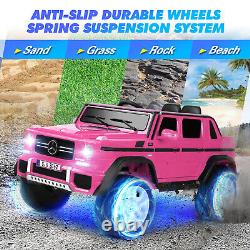 JOYLDIAS Pink Electric 12V Battery Kids Ride on Truck Car Toy Music LED withRemote