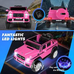 JOYLDIAS Pink Electric 12V Battery Kids Ride on Truck Car Toy Music LED withRemote