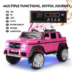 JOYLDIAS Pink Electric 12V Battery Kids Ride on Truck Car Toy Music LED withRemote