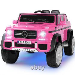 JOYLDIAS Pink Electric 12V Battery Kids Ride on Truck Car Toy Music LED withRemote