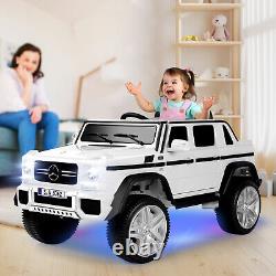 JOYLDIAS White 12V Battery Kids Ride On Car Electric Truck Toy Gift withRemote, MP3