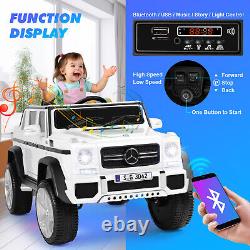 JOYLDIAS White 12V Battery Kids Ride On Car Electric Truck Toy Gift withRemote, MP3