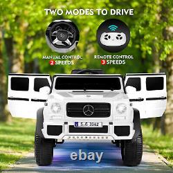 JOYLDIAS White 12V Battery Kids Ride On Car Electric Truck Toy Gift withRemote, MP3