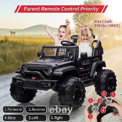 Jeep Licensed 24V Electric Kids Ride on Truck Car Toys Gifts+2 Seat+Remote+Music