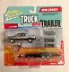 Johnny Lightning Truck And Trailer 1996 Dodge Ram With Car Trailer 1/64 Scale
