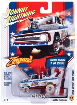 Johnny Lightning Zingers 1965 Chevy Tow Truck WHITE LIGHTNING 164 Diecast Car