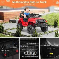 Kids 12V Electric Ride on Truck Toy Car with Remote Control, Spring Suspension