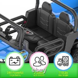 Kids Ride On Car Truck 24V 2 Seater Electric Remote Control with Dump Bed Blue
