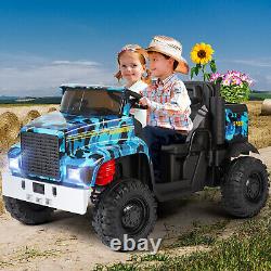 Large Camo 2-Seater 24V Battery Power Kids Ride On Car Truck Tractor 3-Speed RC
