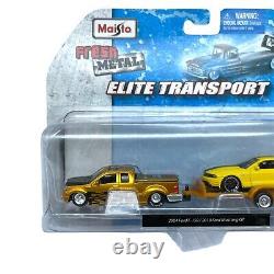 Maisto Transport 2004 Ford F-150 Pickup Truck 2010 Ford Mustang GT Trailer 1/64